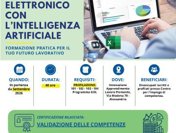 Locandina corso gratuito "Utilizzo del Foglio Elettronico con l'Intelligenza Artificiale"